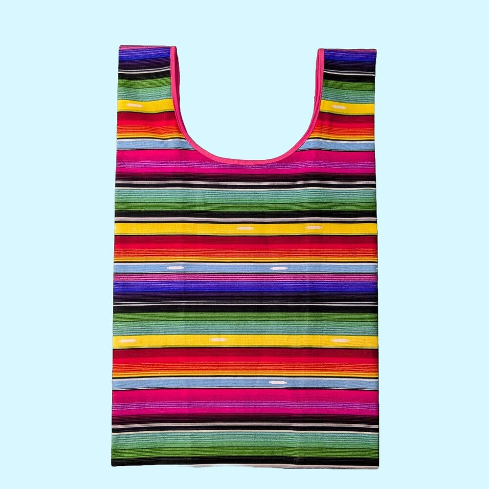Reusable Fabric Bag  T-shirt Style Colorful Print